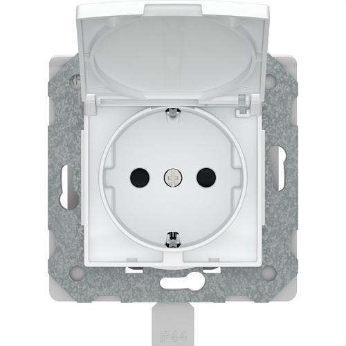 Schuko-stopcontact met klapdeksel wit Viva met referentie 23526-3 van het merk BJC