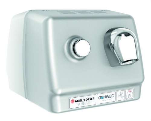 Handendroger met drukknop Airstyle roestvrij staal satijnfinish met referentie GW02 06 04 01 van het merk GENWEC