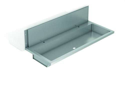 Collectieve wastafel inox 304 met spatscherm 1200mm met referentie GW08 41 04 01 van het merk GENWEC
