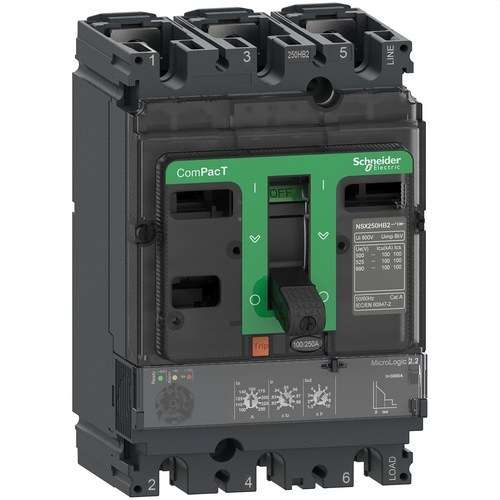 Automatische schakelaar ComPacT NSX250N 50kA AC 3P3R 250A Micrologic 2.2 met referentie C25N32D250 van het merk SCHNEIDER ELECTRIC