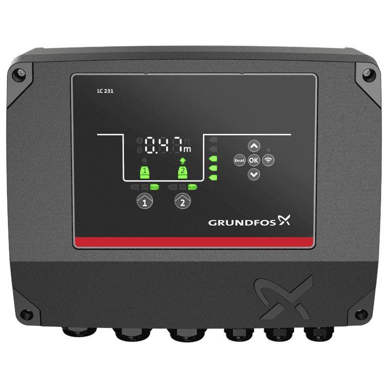 Grundfos pompcontroller LC 231 2X 1-9 DOL 3X460 PI CE met referentie 99369650 van het merk GRUNDFOS