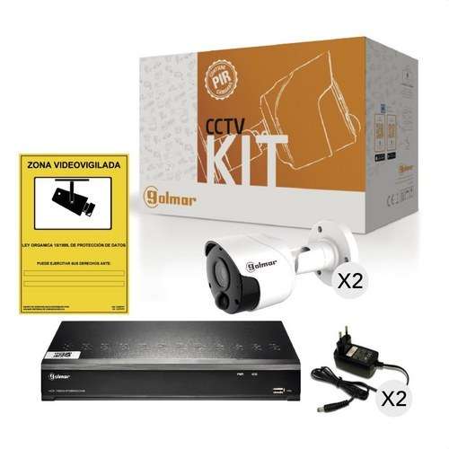 Kit basis Golmar KIT-2BHVR1P met DVR en twee bullet PIR met referentie 31600904 van het merk GOLMAR