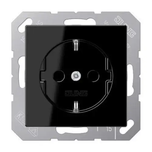 Schuko socket base with contact protection black Series A with reference A1521KISW from the brand JUNG