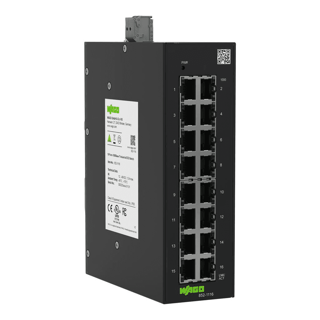 Industriële ECO-switch met 16 poorten met referentie 852-1116 van het merk WAGO
