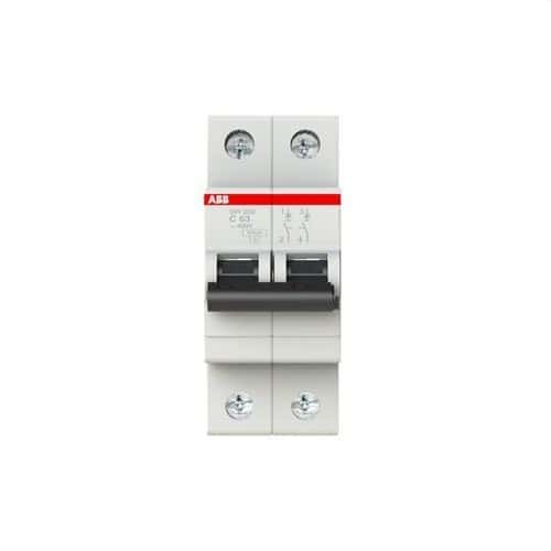 Magnetothermisch SH202-C63 2P 63A Curve C Curve C 6kA met referentie 2CDS212001R0634 van het merk ABB