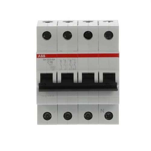 Magnetothermische schakelaar SH203-C16NA 3P+N 16A Curve C Curve C 6kA met referentie 2CDS213103R0164 van het merk ABB