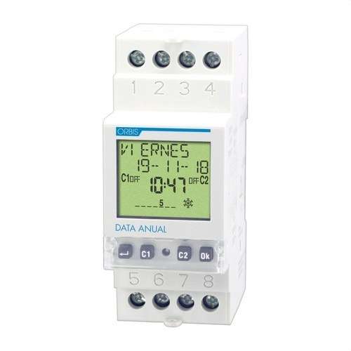 Digitale modulaire tijdschakelaar Orbis DATA ANUAL met referentie OB176100 van het merk ORBIS