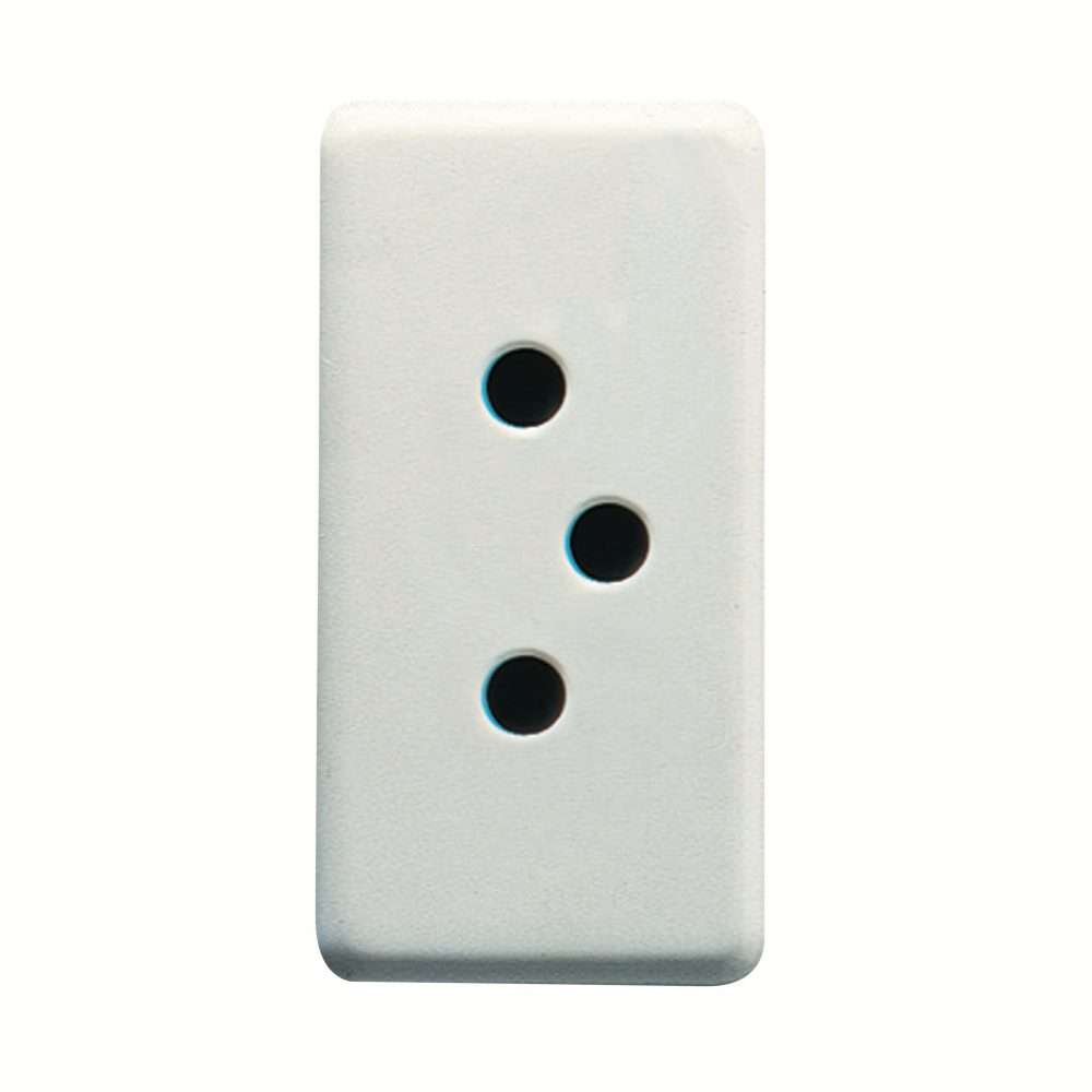 Zwitserse stopcontactbasis 1 module 2P+T Gewiss System White met referentie GW20351 van het merk GEWISS