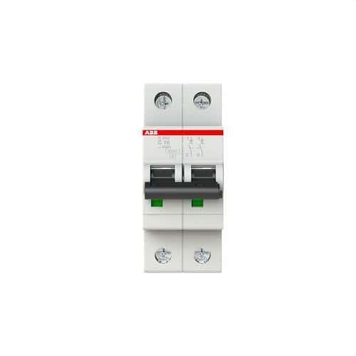 Magnetothermisch S202-C16 2P 16A Curve C 6kA met referentie 2CDS252001R0164 van het merk ABB
