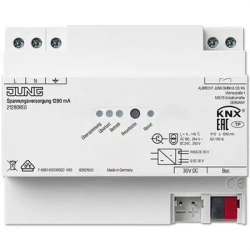Jung KNX voeding 1.280 mA met referentie 21280REG van het merk JUNG