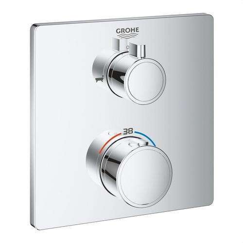 Grohtherm thermostaat voor bad en douche chroom met referentie 24080000 van het merk GROHE