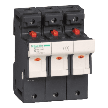 Zekeringhouder Tesys DF 3P 50A 690VAC 14x51mm met referentie DF143VC van het merk SCHNEIDER ELECTRIC