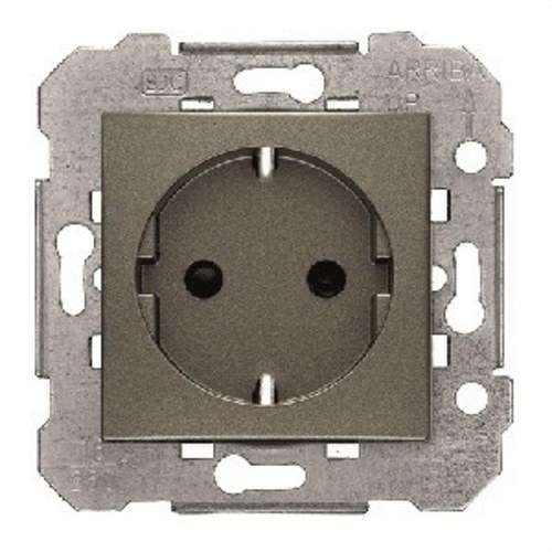 Schuko stopcontact met randaarde grijs lava Viva met referentie 23524-GL van het merk BJC
