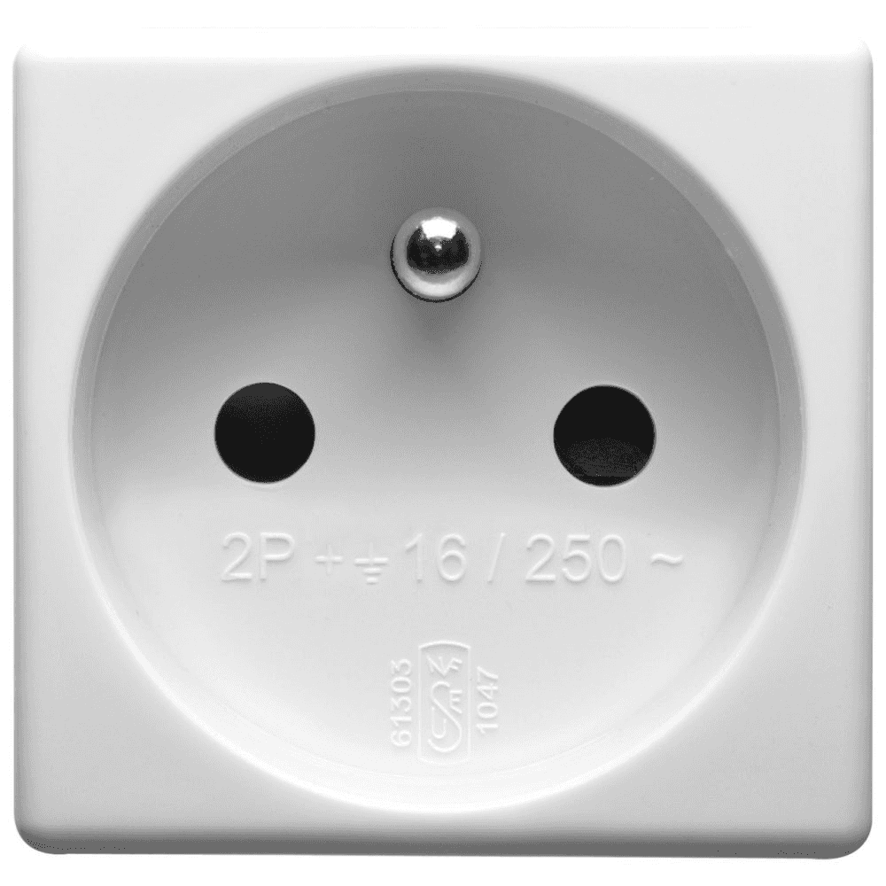 Schuko stopcontact basis 2P+T Franse norm Gewiss Systeem wit met referentie GW20207 van het merk GEWISS