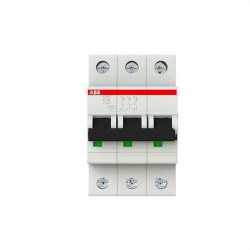 Magnetothermische S203-C20 3P 20A Curve C 10kA met referentie 2CDS253001R0204 van het merk ABB