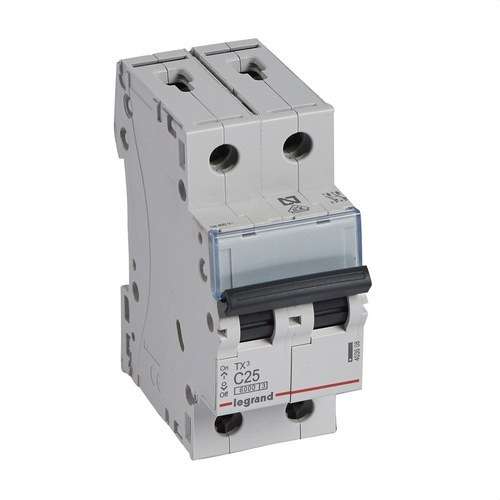Magnetothermisch TX3 2P 25A Curve C Curve C 6kA met referentie 403608 van het merk LEGRAND
