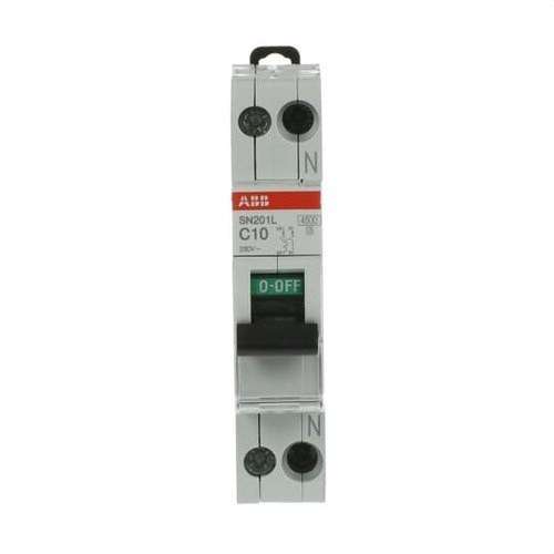 Magnetothermisch SN201L-C10 1P+N 10A Curve C 4,5kA met referentie 2CSS245101R0104 van het merk ABB