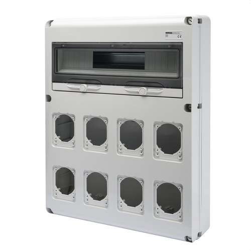 Q-DIN20 Kast 8 BASES 16/32A IP65 met referentie GW68013N van het merk GEWISS
