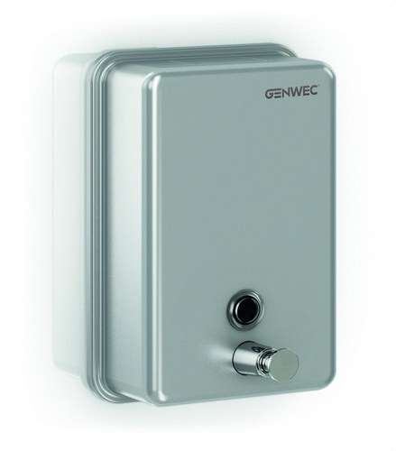 Verticale zeepdispenser 1100ml inox 304 satijnfinish met referentie GW04 01 04 01 van het merk GENWEC