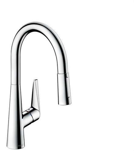 Keukenkraan met één hendel en uittrekbare uitloop Talis M51 2Jet chroom met referentie 72813000 van het merk HANSGROHE