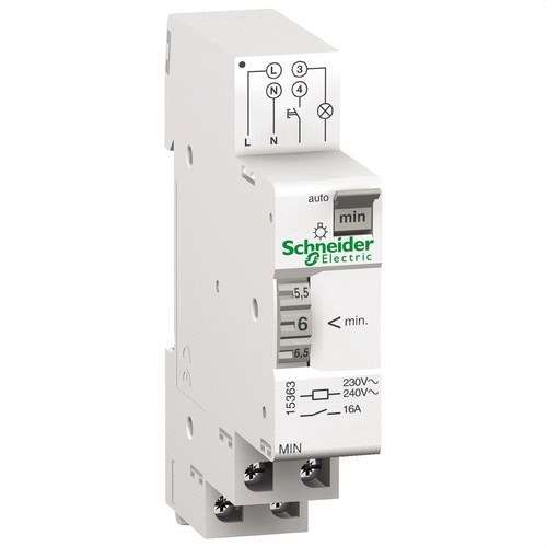 Automatische tijdschakelaar Acti9 MIN 1 module 1 kanaal 1 tot 7 minuten met referentie 15363 van het merk SCHNEIDER ELECTRIC