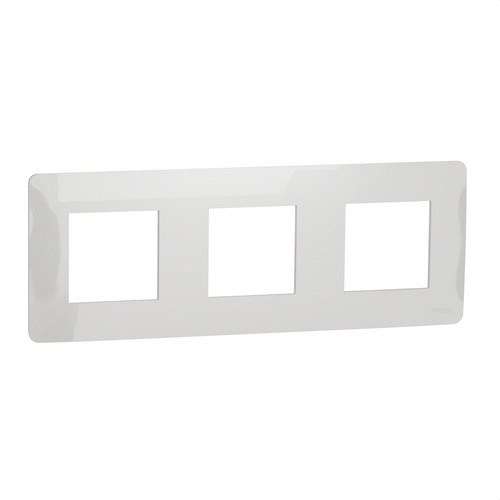 Wit poolwit 3-elementen frame New Unica Studio met referentie NU200618 van het merk SCHNEIDER ELECTRIC