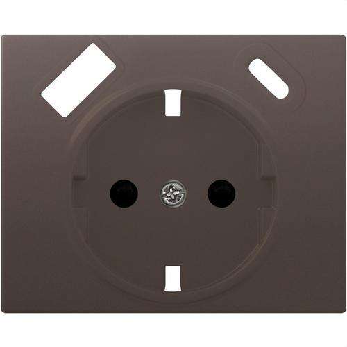 Schuko stopcontactafdekking met dubbele USB chocolade Iris met referentie 18724-USBC-CH van het merk BJC