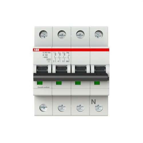 Magnetothermisch S203-C10NA 3P+N 10A Curve C 10kA met referentie 2CDS253103R0104 van het merk ABB