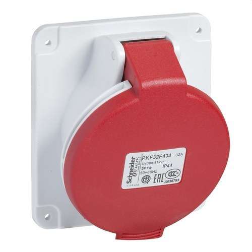 Inbouwbasis schuin 32A 3P+TT 380-415V IP44 met referentie PKF32F434 van het merk SCHNEIDER ELECTRIC