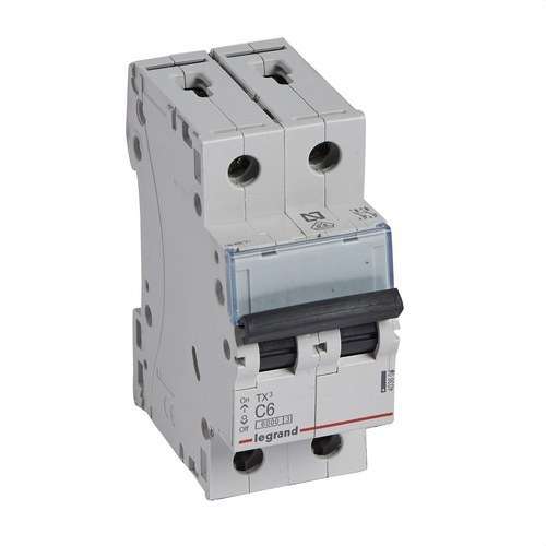 Magnetothermisch TX3 2P 6A Curve C Curve C 6kA met referentie 403604 van het merk LEGRAND