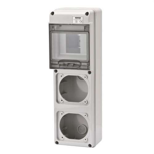 Q-DIN5 Paneel 2 STOPCONTACTEN 16A IP65 met referentie GW68018N van het merk GEWISS