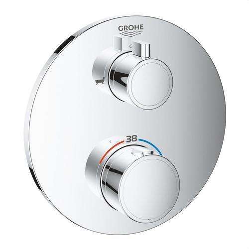 Ingebouwde thermostaat met twee uitgangen Grohtherm chroom met referentie 24077000 van het merk GROHE