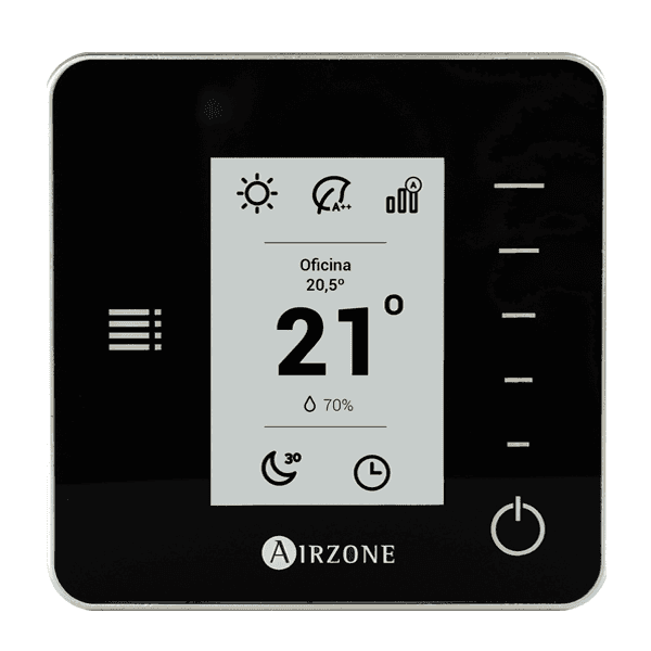 Airzone THINK zwarte monochrome radiothermostaat met referentie AZCE6THINKRN van het merk AIRZONE