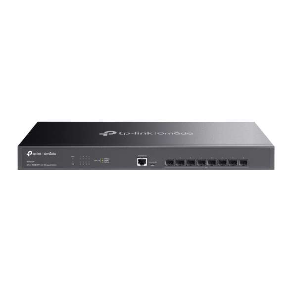 Omada L2+ switch met 8 SFP+-poorten naar 10G met referentie TL-SX3008F van het merk TP-LINK
