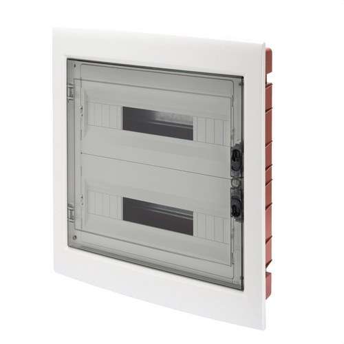 Inbouw verdeelkast met gerookte deur 36 modules (18x2) met referentie GW40609 van het merk GEWISS