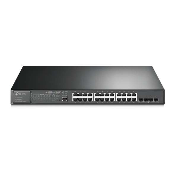 Beheerde JetStream-switch met 28 Gigabit-poorten L2 en 24 PoE+-poorten met referentie TL-SG3428MP van het merk TP-LINK