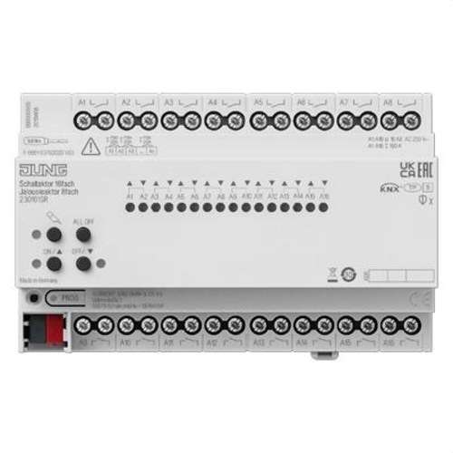 KNX-schakelactuator 16 fasen en KNX-rolluiken 8 fasen Jung met referentie 230161SR van het merk JUNG
