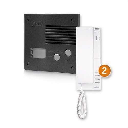 Kit deurintercom voor 2 woningen K-202 grafiet met referentie 11242024B van het merk GOLMAR
