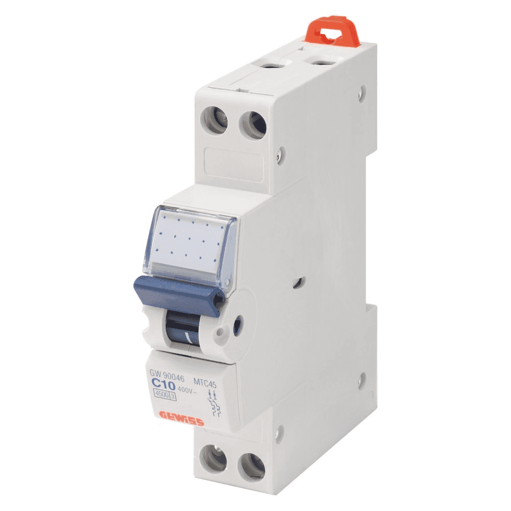 Magnetische automaat MTC 45 1P+N Curve C 16A met referentie GW90027 van het merk GEWISS