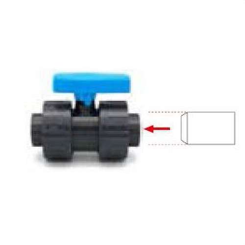 Kleefbare kogelklep (dubbele richting) PVC Druk VALV-04 25mm met referentie 700401 van het merk CREARPLAST