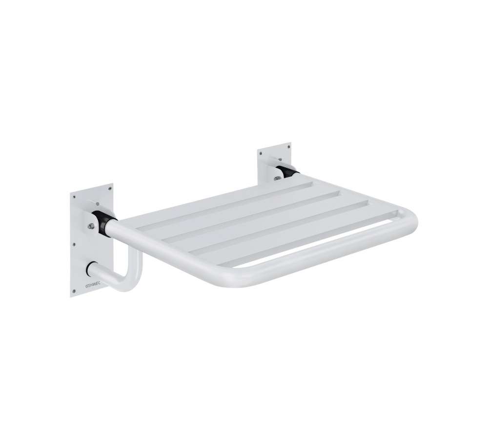 Opklapbare zitting voor badkamers en douches wit staal met referentie GW11 23 03 00 van het merk GENWEC