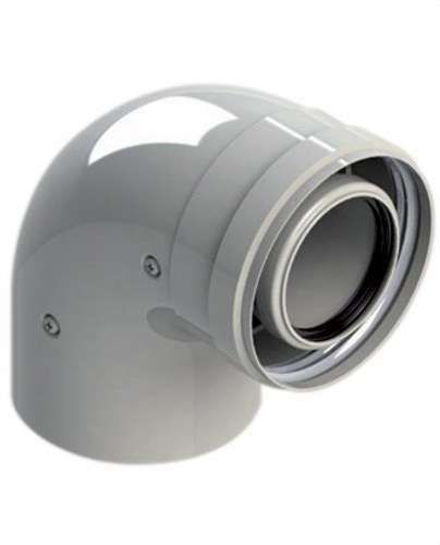 Schoorsteenbocht diameter 60/100 A 90º man-vrouw PP/Gelakt staal met referentie 610-90MHP15 van het merk FIG