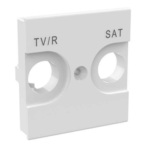 Universele frontplaat voor TV/R-SAT aansluiting, 2 modules wit Classia met referentie RW4212 van het merk BTICINO