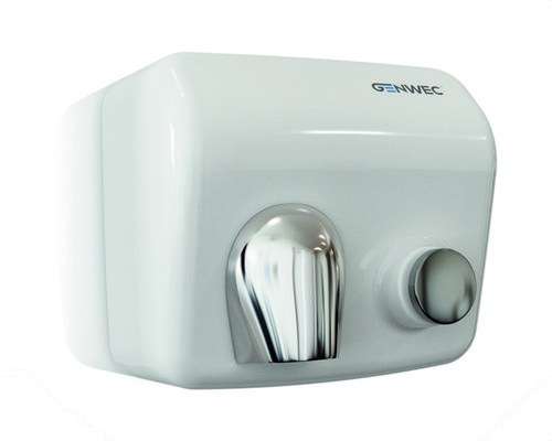 Handendroger met drukknop Classicflow wit staal handmatig met referentie GW01 26 03 00 van het merk GENWEC
