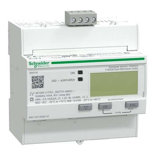 Energie meter iem3155 63 A klasse 1 modbus MID met referentie A9MEM3155 van het merk SCHNEIDER ELECTRIC