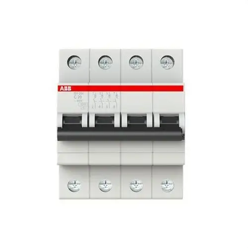 Magnetothermische schakelaar SH204-C20 4P 20A Curve C Curve C 6kA met referentie 2CDS214001R0204 van het merk ABB