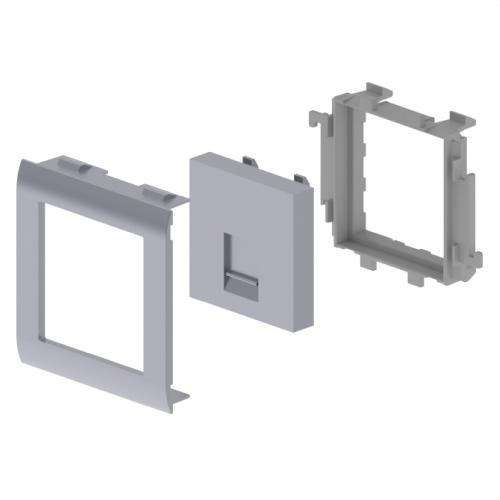 Platte plaat 1 RJ45 kleur aluminium 65mm U24X met referentie 93749-03 van het merk UNEX