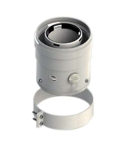 Verticale coaxiale uitgang compatibel met Ariston 60/100mm PP/Staal wit met referentie 610CVCHP15 van het merk FIG