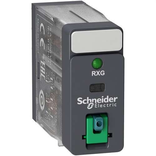 Relais 2 C/O 5A + Testknop + LED 12V DC met referentie RXG22JD van het merk SCHNEIDER ELECTRIC