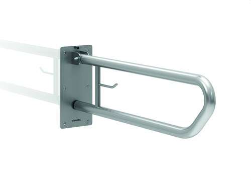 Opklapbare steunbeugel 800mm met rolhouder glanzend roestvrij staal met referentie GW11 07 04 02 van het merk GENWEC